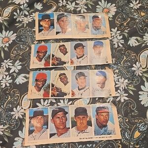 1969 Baseball Photo Stamps Cut And Paste